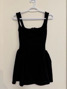 Black Sleeveless Fit-and-Flare Mini Dress